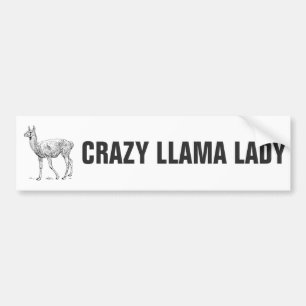 Crazy Llama Lady Bumpersticker