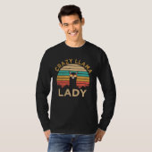 Crazy Llama Lady  Llama Wearing Sunglasses Farmer T-shirt (Voorkant volledig)