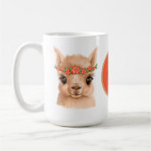 Crazy llama lady voegt tekst toe koffiemok (Links)