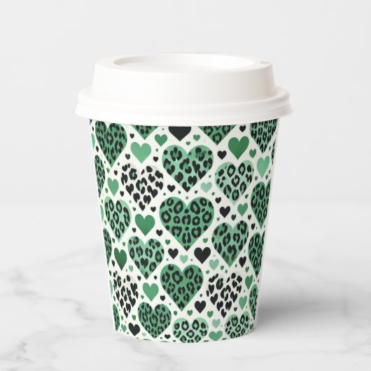 Crazy Love (Groen) Papieren Bekers (Voorkant)