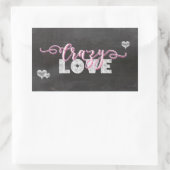 Crazy Love Hearts Chalkboard Rechthoekige Sticker (Tas)