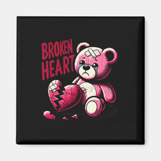 Crazy Love Hurt Broken Heart Pain Bear Valentine D Magneet