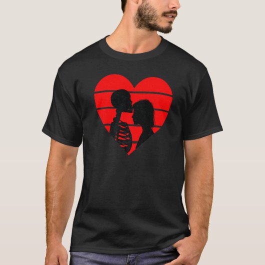 Crazy Love Hurt Broken Heart Pain Skeleton Bloody T-shirt (Voorkant)