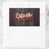 Crazy Love neon, teken Rechthoekige Sticker (Tas)