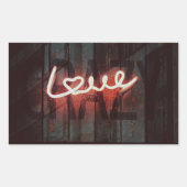 Crazy Love neon, teken Rechthoekige Sticker (Voorkant)
