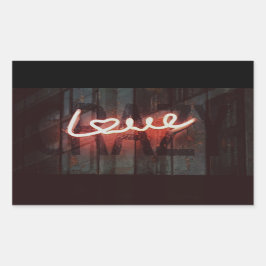 Crazy Love neon, teken Rechthoekige Sticker