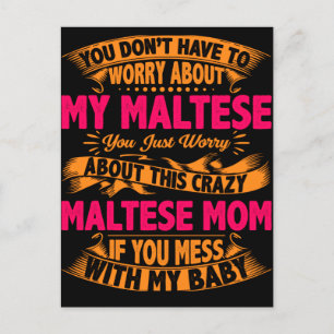 Crazy Maltese mam Briefkaart