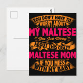 Crazy Maltese mam Briefkaart (Voorkant / Achterkant)