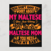 Crazy Maltese mam Briefkaart (Voorkant)