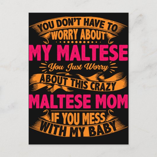 Crazy Maltese mam Briefkaart (Voorkant)