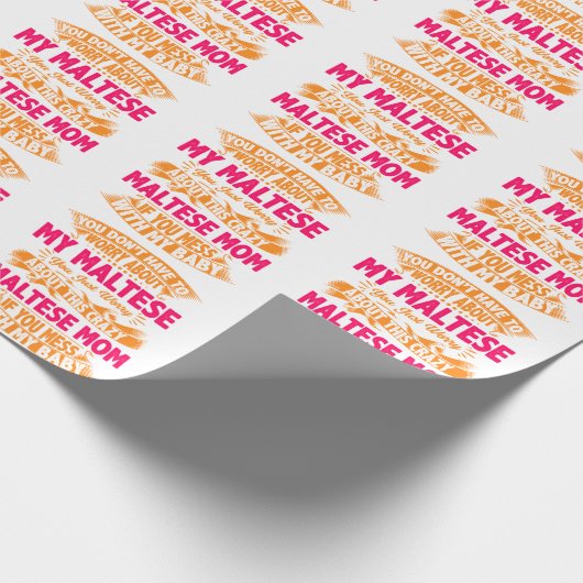 Crazy Maltese mam Cadeaupapier (Hoek)