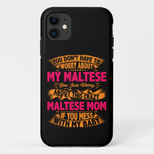 Crazy Maltese mam Case-Mate iPhone Case