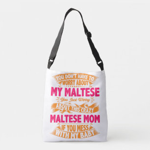 Crazy Maltese mam Crossbody Tas
