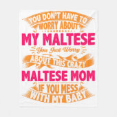 Crazy Maltese mam Fleece Deken (Voorkant)