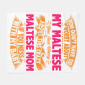 Crazy Maltese mam Fleece Deken (Voorkant (Horizontaal))