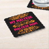 Crazy Maltese mam Kartonnen Onderzetters (Gebogen)