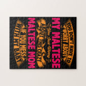 Crazy Maltese mam Legpuzzel (Horizontaal)