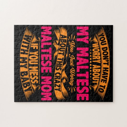 Crazy Maltese mam Legpuzzel (Horizontaal)