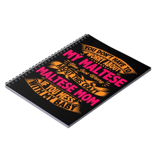 Crazy Maltese mam Notitieboek (Linkerzijde)