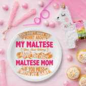 Crazy Maltese mam Papieren Bordje (Feest)
