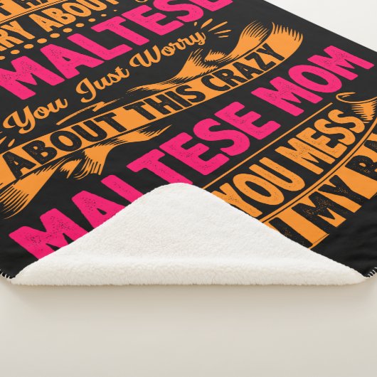 Crazy Maltese mam Sherpa Deken (3/4)