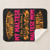 Crazy Maltese mam Sherpa Deken (Voorkant (horizontaal))