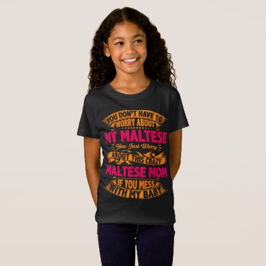 Crazy Maltese mam T-shirt (Voorkant volledig)