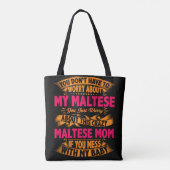 Crazy Maltese mam Tote Bag (Achterkant)