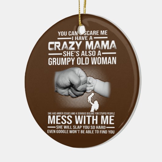 Crazy mama keramisch ornament (Links)
