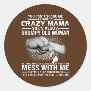 Crazy mama ronde sticker