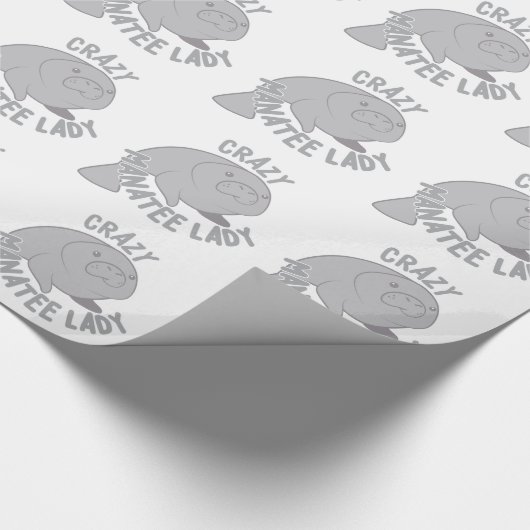 Crazy Manatee Lady Cadeaupapier (Hoek)