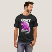 Crazy Manatee Lady Schattige Graphic T-shirt (Voorkant volledig)