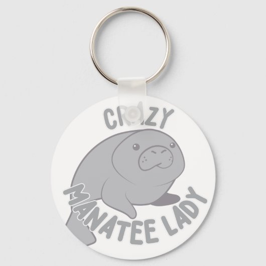 Crazy Manatee Lady Sleutelhanger (Voorkant)