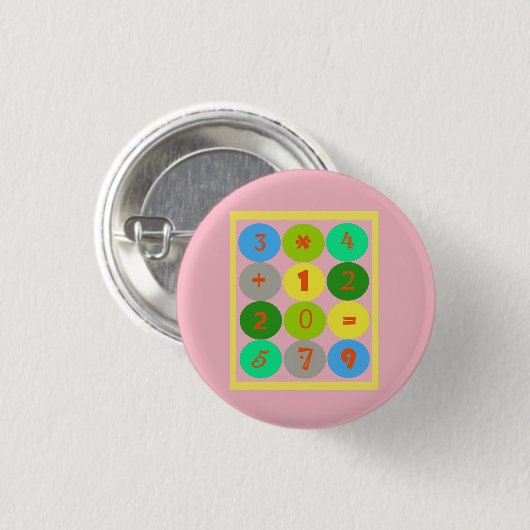Crazy Math Knop Ronde Button 3,2 Cm (Voorkant /achterkant)