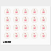 Crazy Milkshake Confetti Donut Pink Birthday Party Ronde Sticker (Vel)