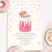 Crazy Milkshake Donut Confetti Pink Birthday Party Kaart