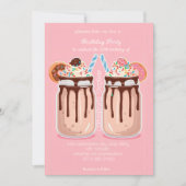 Crazy Milkshake Party Invitation – Colorful Sweet Kaart (Voorkant)