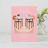 Crazy Milkshake Party Invitation – Colorful Sweet Kaart (Staand voorkant)