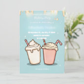 Crazy Milkshake Party Invitation – Colorful Sweet Kaart (Staand voorkant)