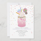 Crazy Milkshake Snoep Cupcake Pink Birthday Party Kaart (Voorkant)