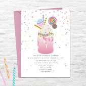 Crazy Milkshake Snoep Cupcake Pink Birthday Party Kaart