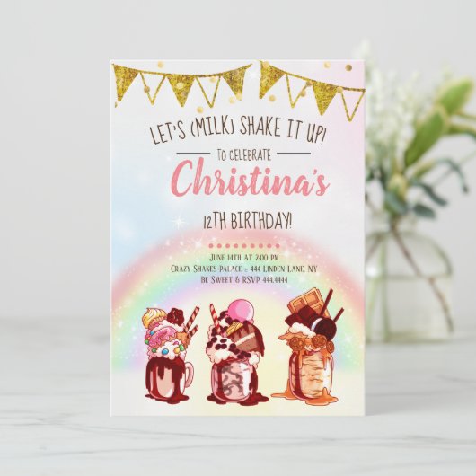 Crazy Milkshake Verjaardag Kaart (Staand voorkant)