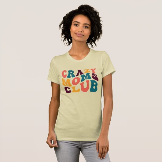 Crazy Moms Club Groovy Zomervibes Sad Beige T-shirt (Voorkant volledig)