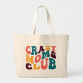 Crazy Moms Club Souvenir Retro Style Groovy Grote Tote Bag (Voorkant)