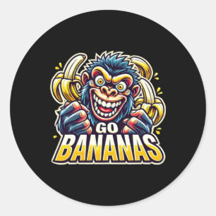 Crazy Monkey Gaat Bananen Sticker