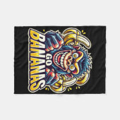 Crazy Monkey Gaat Bananen Sticker Fleece Deken (Voorkant (Horizontaal))