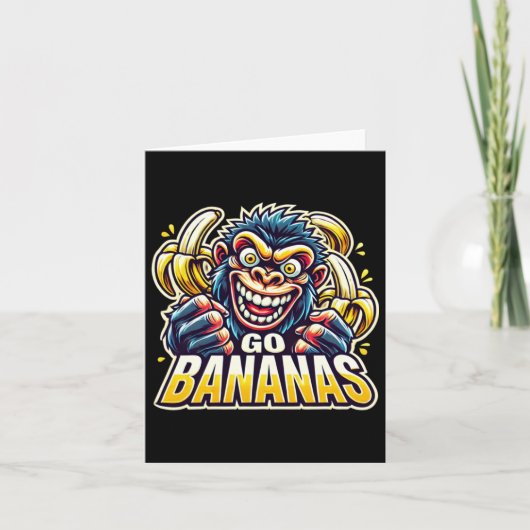 Crazy Monkey Go Bananas Sticker Kaart (Voorkant)