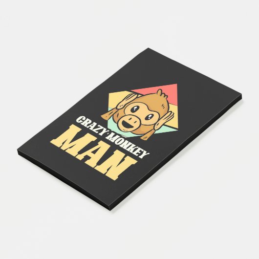 Crazy Monkey Man Post-it® Notes (Schuin)