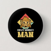 Crazy Monkey Man Ronde Button 5,7 Cm (Voorkant)