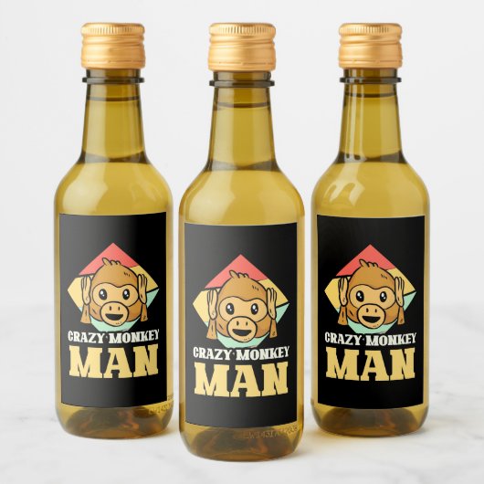 Crazy Monkey Man Wijn Etiket (Flessen)